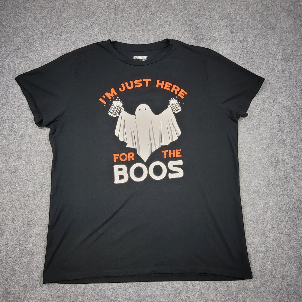 Mission Ridge I'm Just Here For The Boos T-Shirt Mens XL Black Halloween Ghost